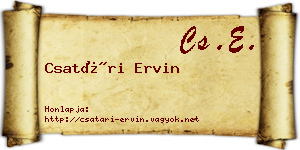 Csatári Ervin névjegykártya