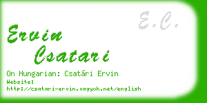 ervin csatari business card